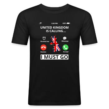 Great Britain Flag Union Jack Flag London UK - Men's Slim Fit T-Shirt - black - Front - Nik (191cm)