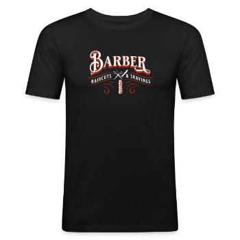 Barbier Barbier - T-shirt près du corps Homme - noir - Devant - Nik (191cm)