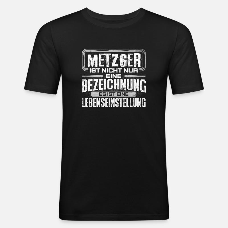 METZGER - Leben - Männer Slim Fit T-Shirt - Schwarz