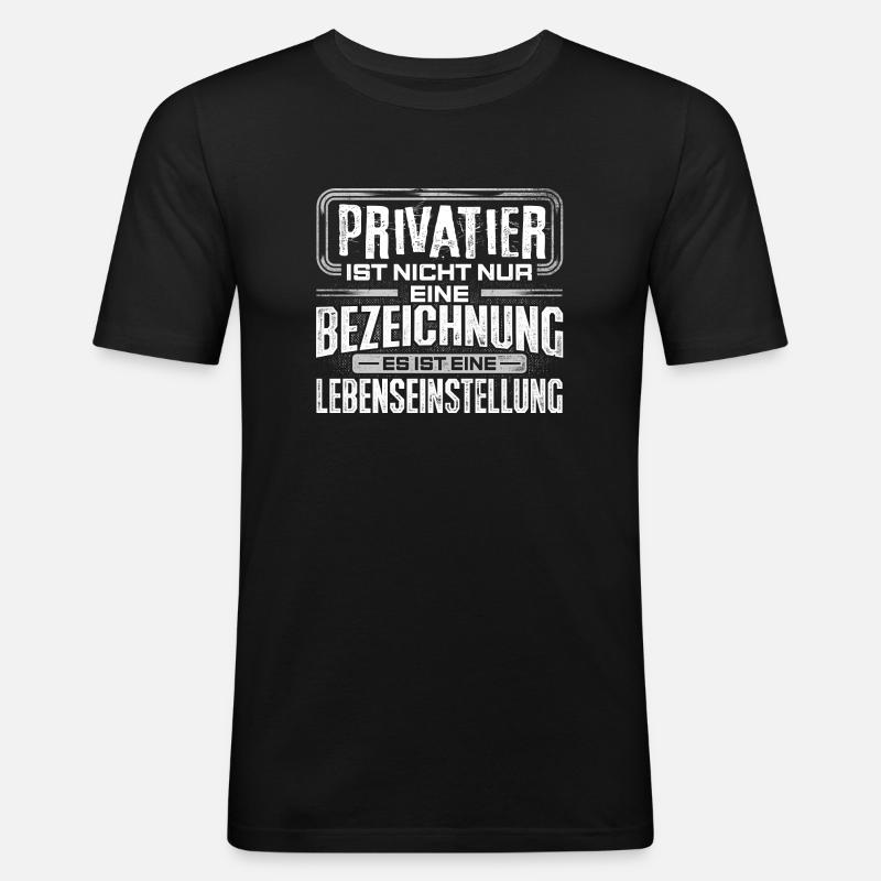 PRIVATIER - Leben - Männer Slim Fit T-Shirt - Schwarz