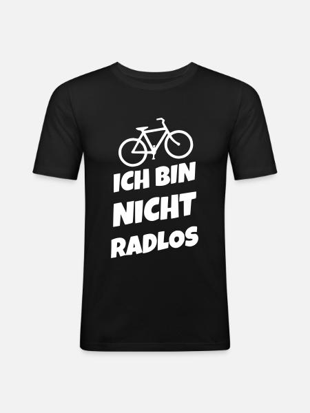 Ich bin nicht radlos - Männer Slim Fit T-Shirt - Schwarz