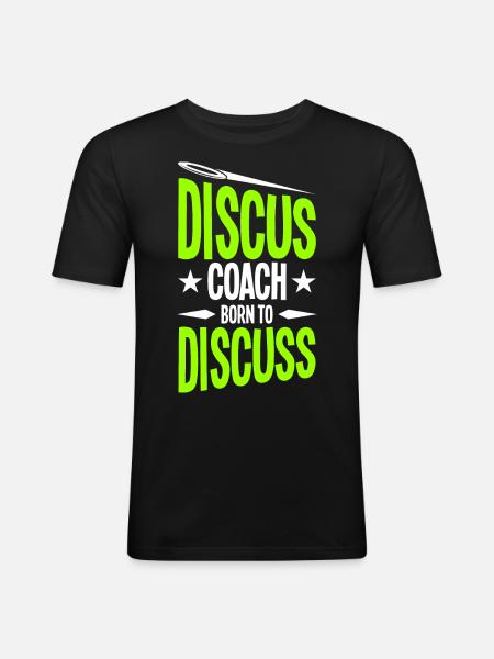 Diskuswurf Diskuswerfer Leichtathletik Diskus - Männer Slim Fit T-Shirt - Schwarz