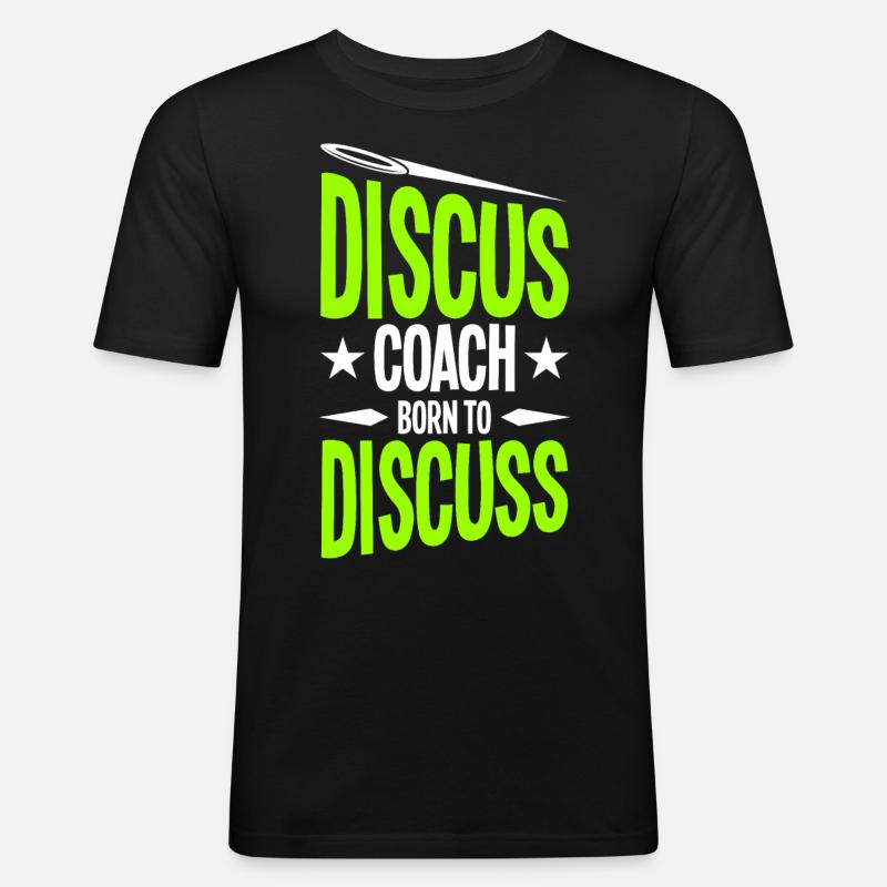 Diskuswurf Diskuswerfer Leichtathletik Diskus - Männer Slim Fit T-Shirt - Schwarz