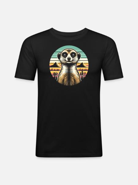 Suricate - T-shirt près du corps Homme - noir