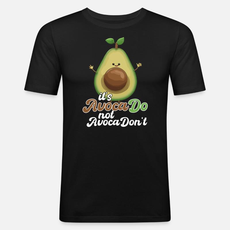 Avocado witzig positiv Optimismus Geschenk - Männer Slim Fit T-Shirt - Schwarz