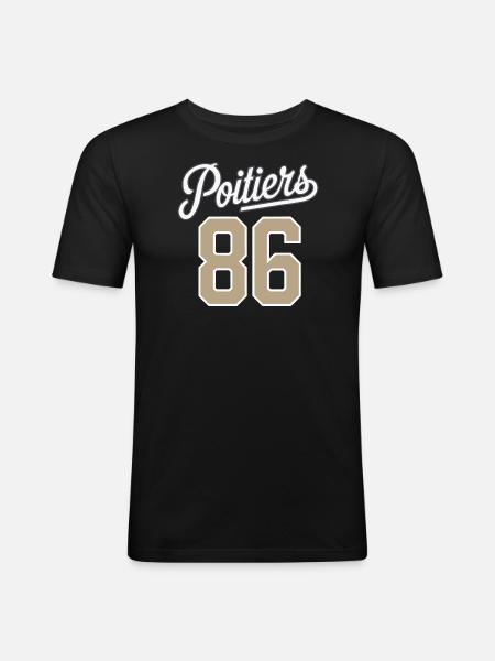 Poitiers 86 - T-shirt près du corps Homme - noir