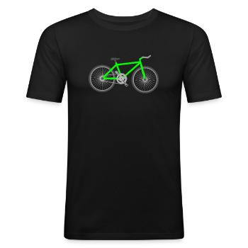 Fixie bike - Mannen slim fit T-shirt - zwart - Voor - Nik (191cm)