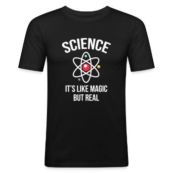 Nerd - Men's Slim Fit T-Shirt - black - Front - Nik (191cm)