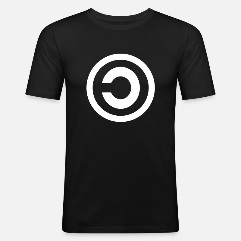 Copyleft - Männer Slim Fit T-Shirt - Schwarz