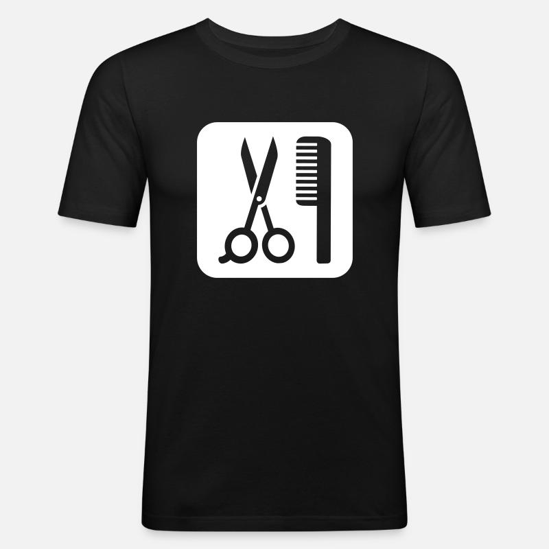 Friseur - Männer Slim Fit T-Shirt - Schwarz