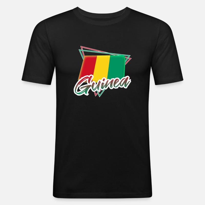 Guinea - Männer Slim Fit T-Shirt - Schwarz