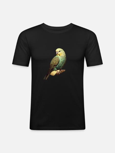 Wellensittich - Männer Slim Fit T-Shirt - Schwarz