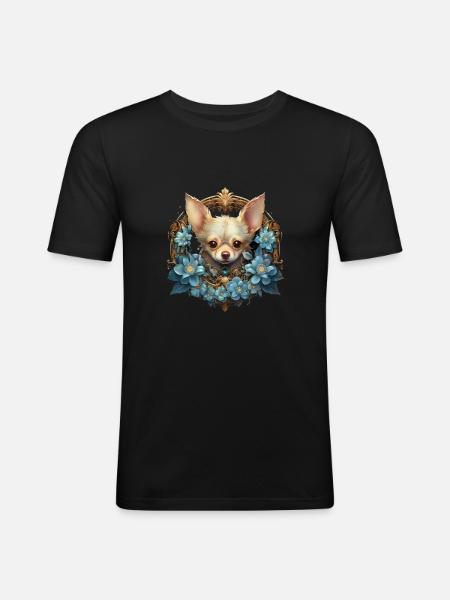Chihuahua Hund Hunderasse - Männer Slim Fit T-Shirt - Schwarz