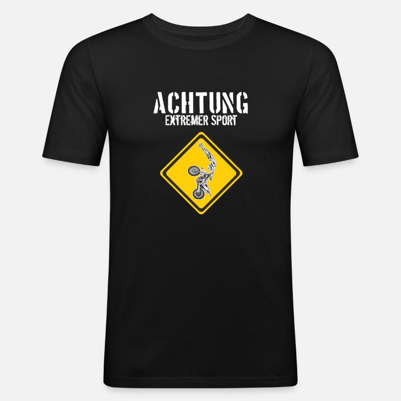 Motocross Extremsport - Männer Slim Fit T-Shirt - Schwarz