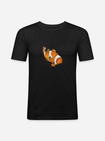Clownfisch - Männer Slim Fit T-Shirt - Schwarz