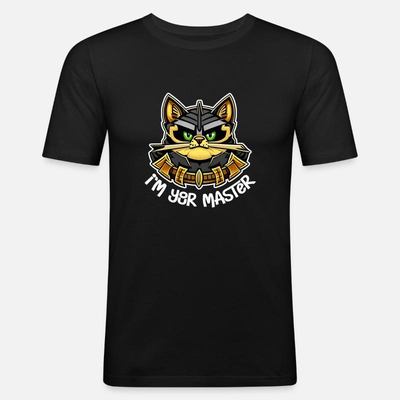 Katze - Ich bin dein Herr - Männer Slim Fit T-Shirt - Schwarz