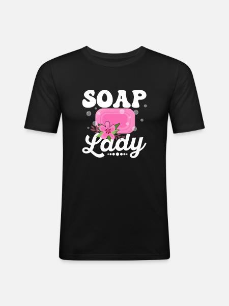 Soap Lady Soapmaking Soapmaker - Men's Slim Fit T-Shirt - black