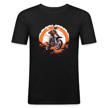 Motocross, Off-Road Motorcycle Racing, Dirt Biking - Men's Slim Fit T-Shirt - black - Front - Nik (191cm)