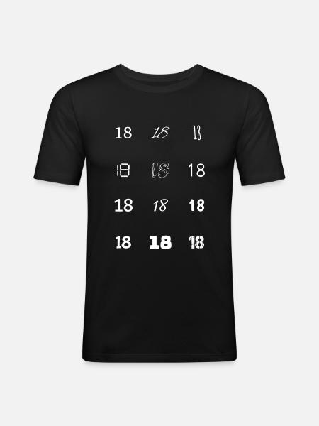 pour ses 18 ans - T-shirt près du corps Homme - noir