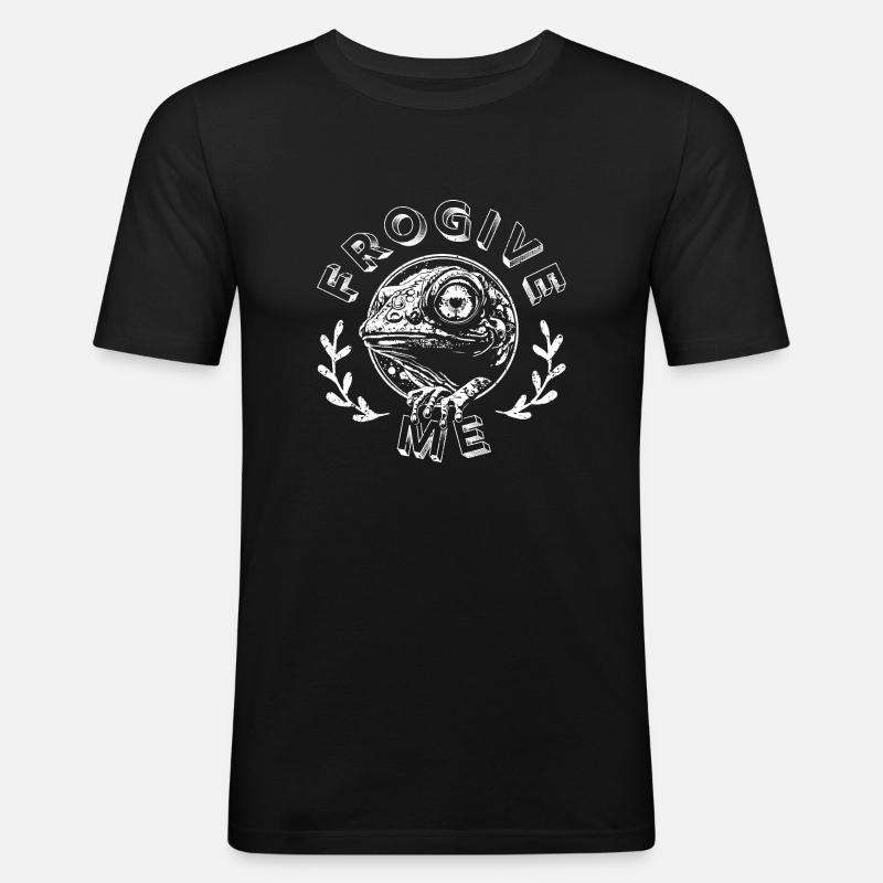 FROGIVE ME - Männer Slim Fit T-Shirt - Schwarz