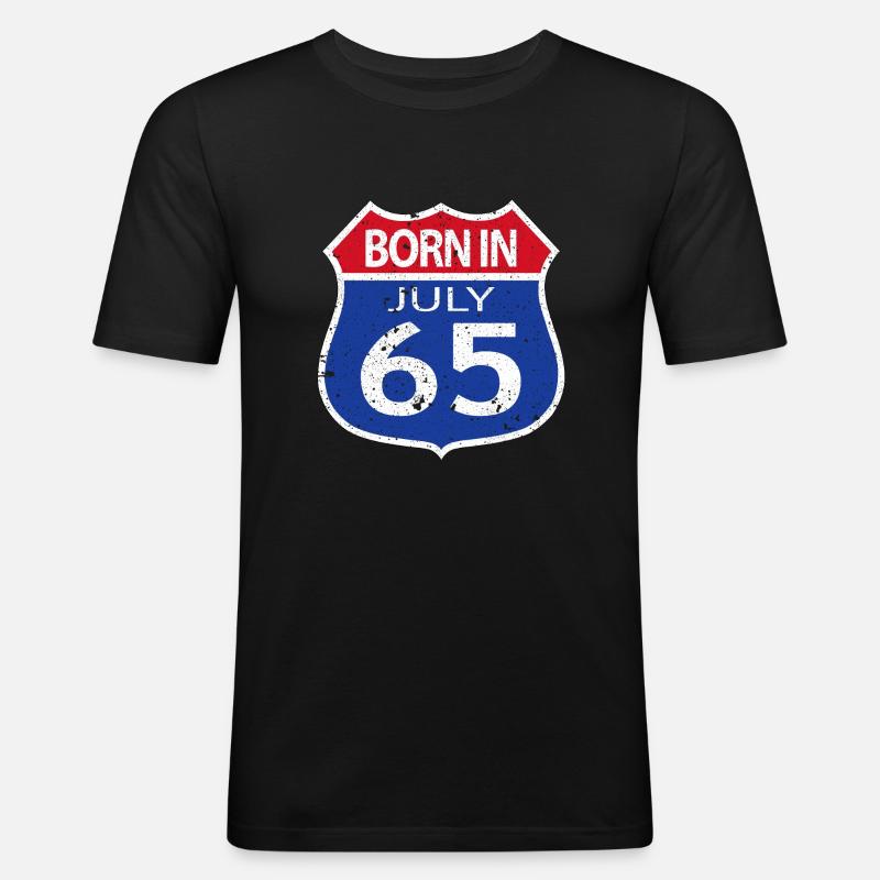 Geboren im Juli 1965 - Männer Slim Fit T-Shirt - Schwarz