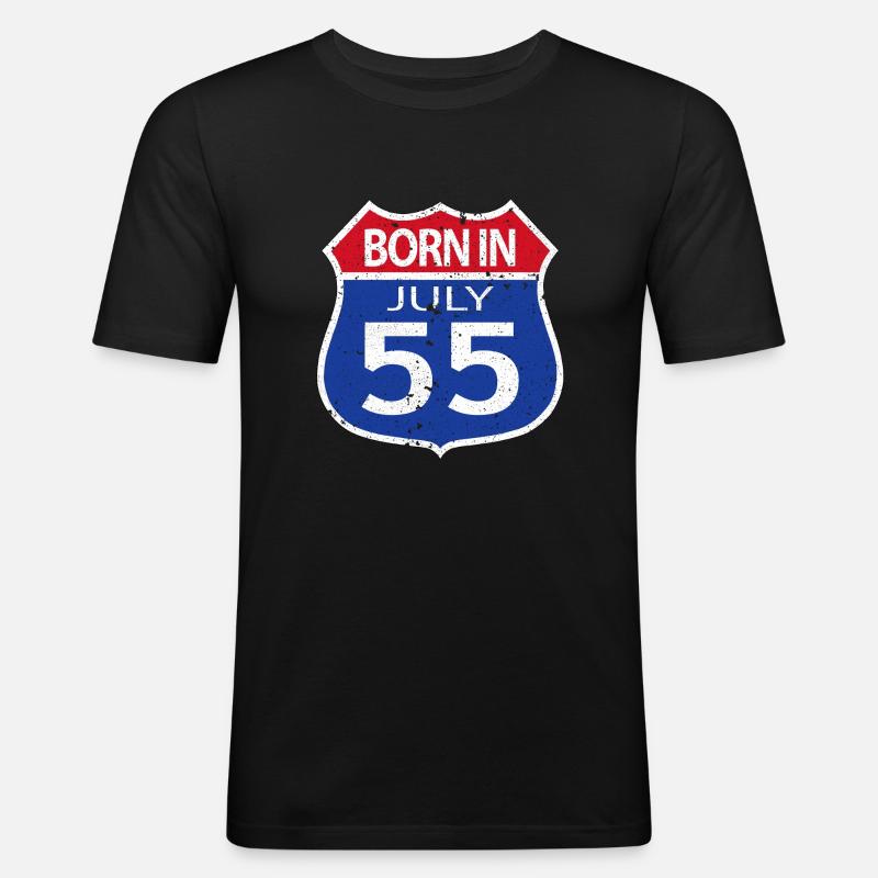 Né(e) en Juillet 1955 - T-shirt près du corps Homme - noir