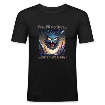 Stressed? Then vent with this monster! - Men's Slim Fit T-Shirt - black - Front - Nik (191cm)