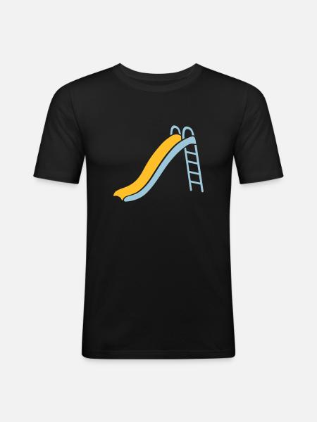Rutsche - Männer Slim Fit T-Shirt - Schwarz