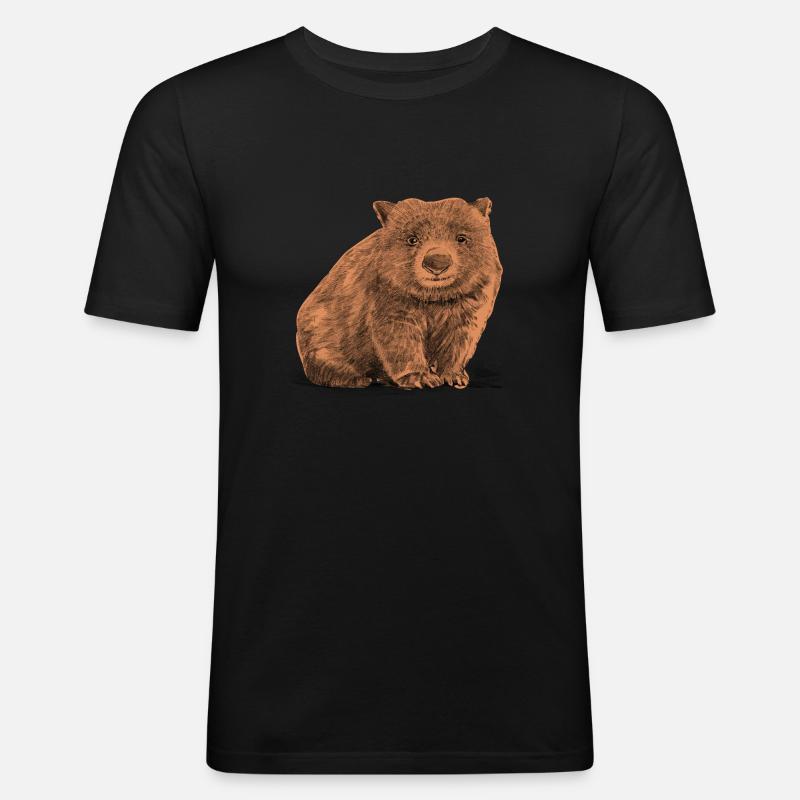 Wombat - Männer Slim Fit T-Shirt - Schwarz