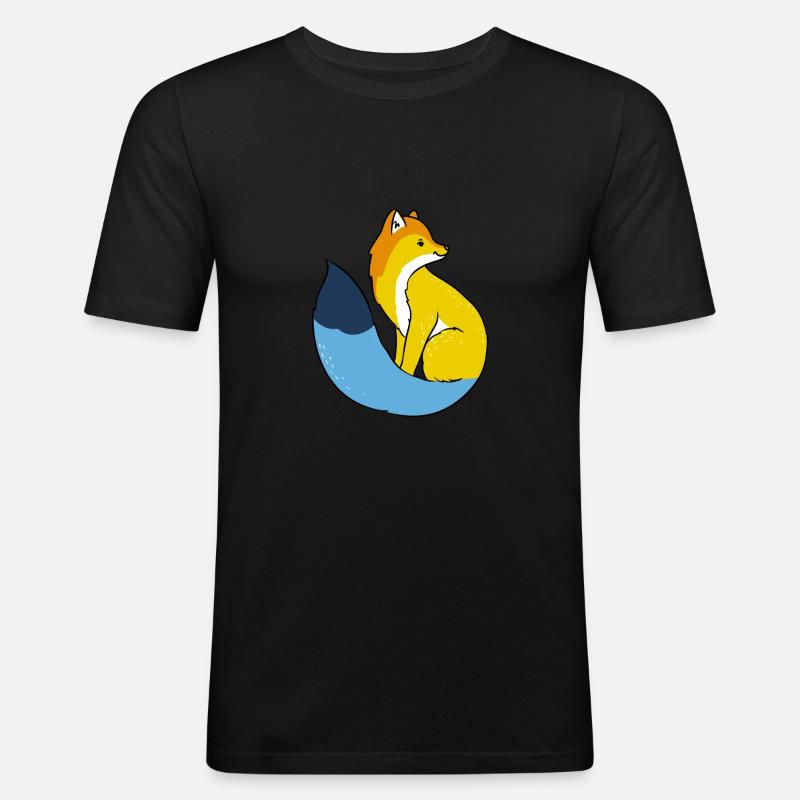 Aroace Fuchs Aroace Pride - Männer Slim Fit T-Shirt - Schwarz