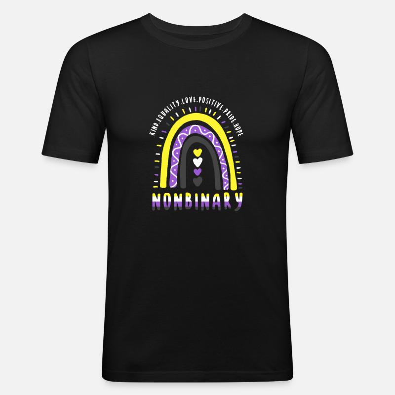 Nonbinary Boho Rainbow - Men's Slim Fit T-Shirt - black