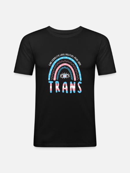 Transgender Boho Rainbow Trans - Men's Slim Fit T-Shirt - black