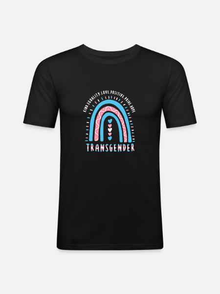 Trans Saying Transgender Boho Rainbow - Men's Slim Fit T-Shirt - black