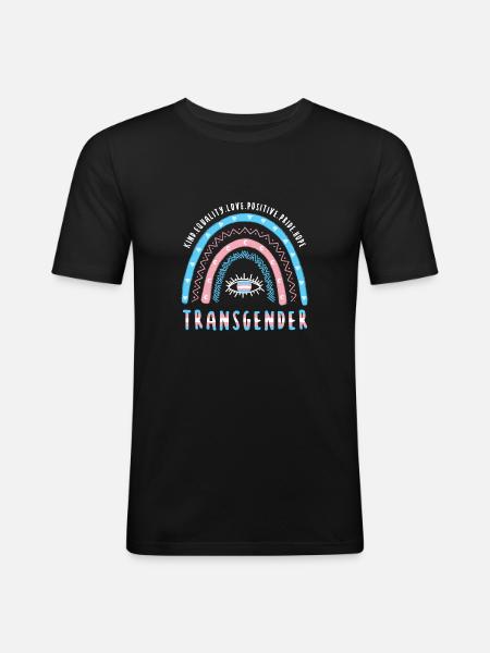 Boho Regenbogen Transgender - Männer Slim Fit T-Shirt - Schwarz