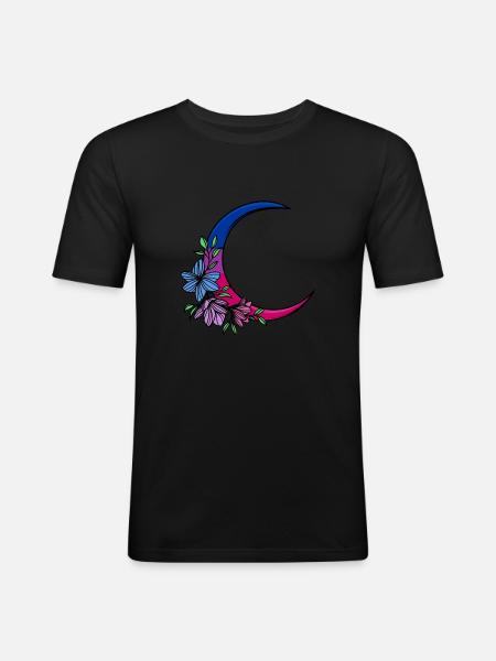 Bisexual Moon LGBT Bisexual Pride - Men's Slim Fit T-Shirt - black
