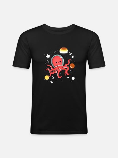 Octopus Astronaut Gay Bear Pride - Men's Slim Fit T-Shirt - black