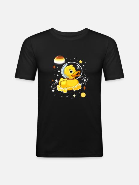 Ducks Astronaut Gay Bear Pride - Men's Slim Fit T-Shirt - black