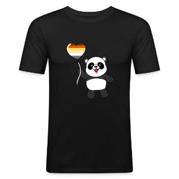 Panda Gay Bear Heart Ballon - T-shirt près du corps Homme - noir - Devant - Nik (191cm)
