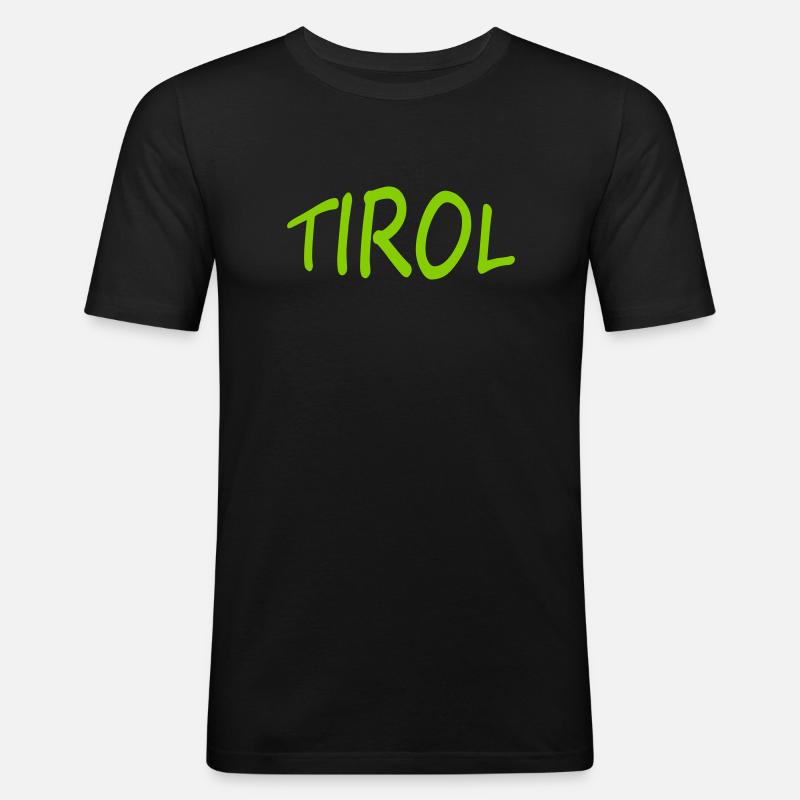 TIROL - Männer Slim Fit T-Shirt - Schwarz