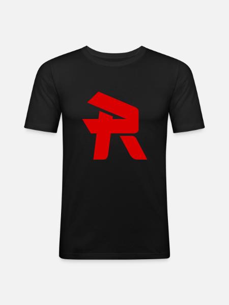 Buchstabe R Letter R Logo Rot Geschenk - Männer Slim Fit T-Shirt - Schwarz