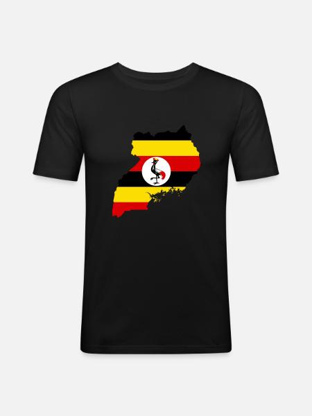 Ouganda flag - T-shirt près du corps Homme - noir