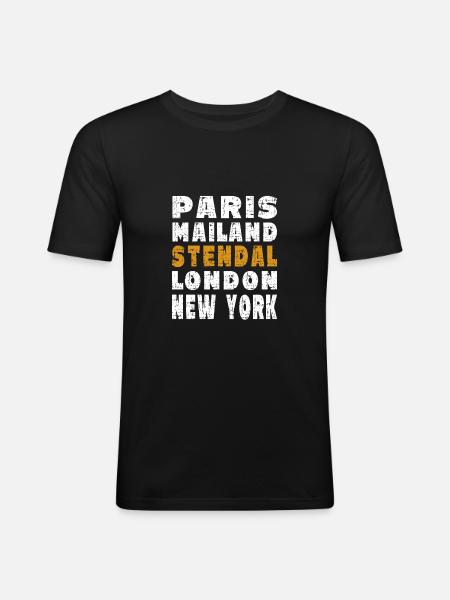 Stendal - Männer Slim Fit T-Shirt - Schwarz