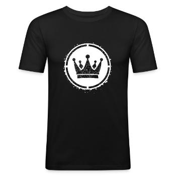 Sponge stencil Crown inside circle - Men's Slim Fit T-Shirt - black - Front - Nik (191cm)