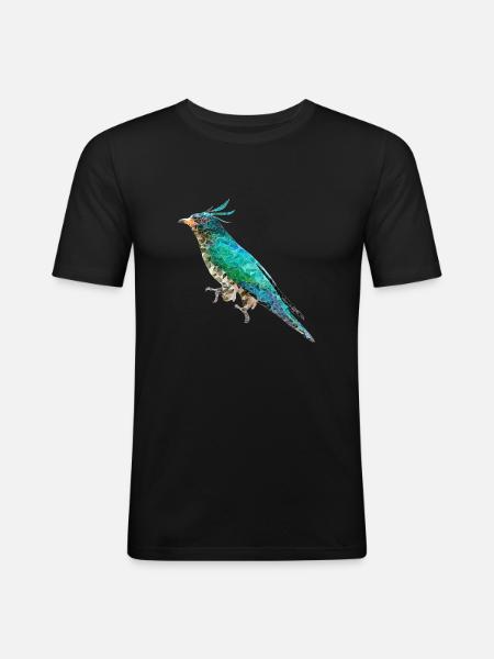 Bird ~ the Emerald Cuckoo - Men's Slim Fit T-Shirt - black