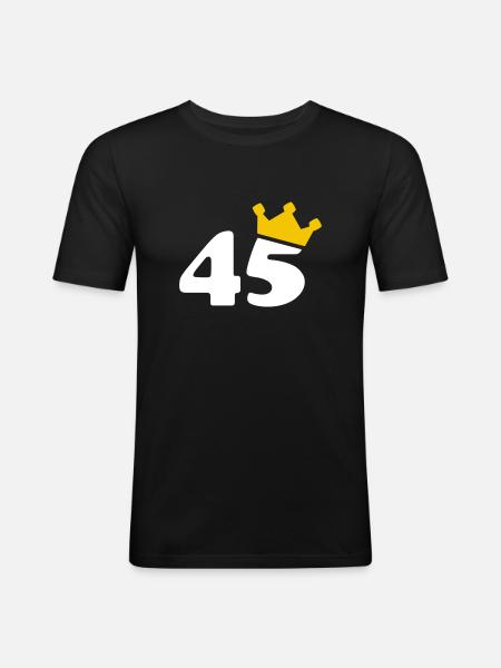 45 Couronne 45 anniversaire 45 ans - T-shirt près du corps Homme - noir
