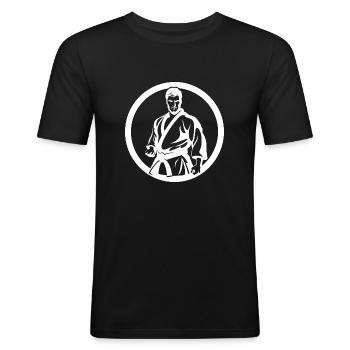 Karateka Drawing - Men's Slim Fit T-Shirt - black - Front - Nik (191cm)