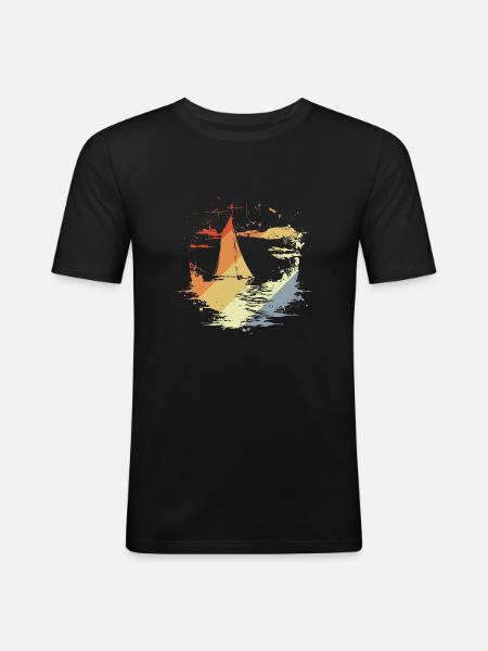 Voile d’époque - T-shirt près du corps Homme - noir