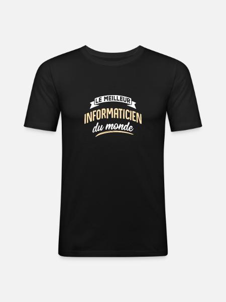Meilleur informaticien - T-shirt près du corps Homme - noir
