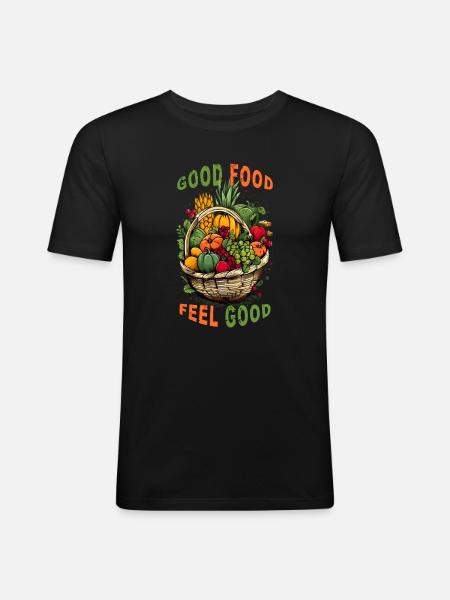 good food feel good - Men's Slim Fit T-Shirt - black