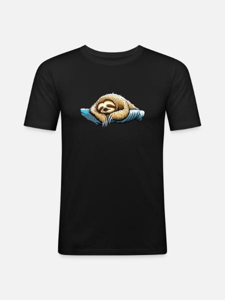 Official sleeping sloth sleeping shirt - Men's Slim Fit T-Shirt - black